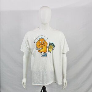 Port & Company T-Shirt White Ring Spun Fan Favorite Size 2XL - [MT46]